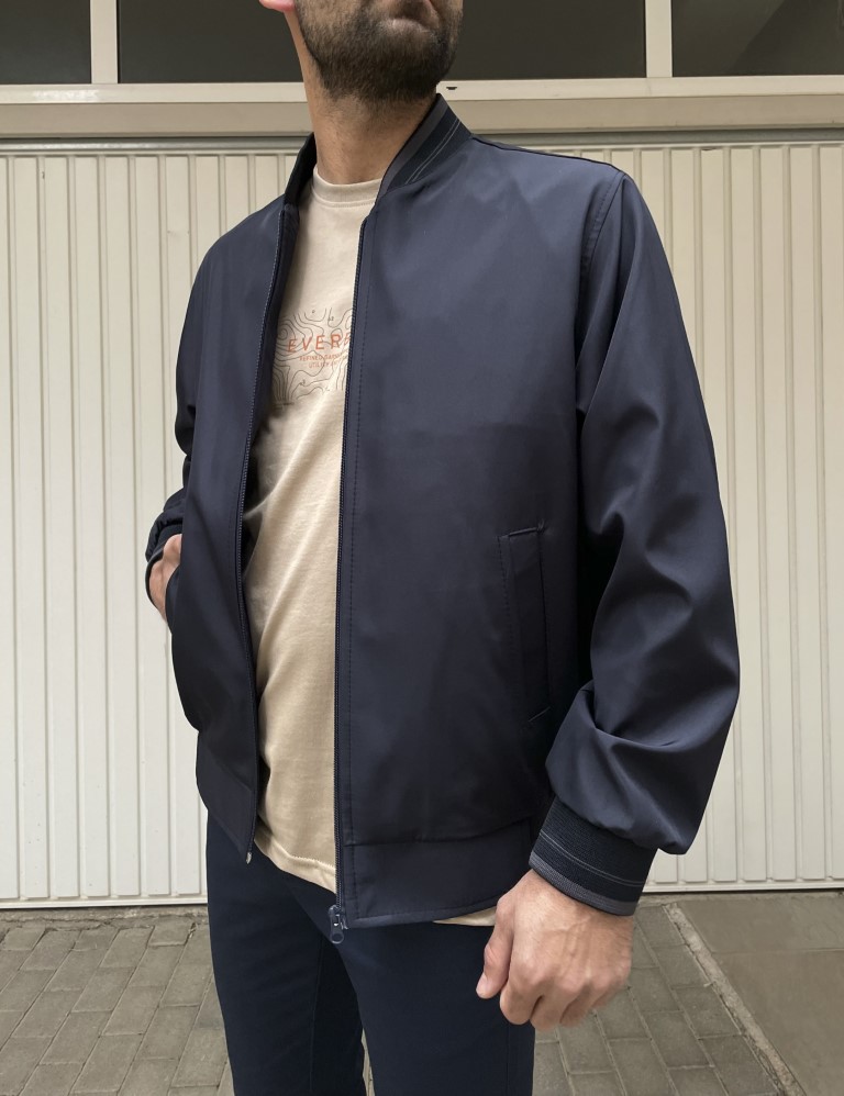 Ανδρικό μπλε ελαφρύ Bomber Plus Size D1900B φωτογραφία